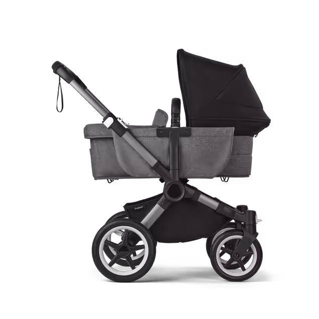 Bugaboo Donkey 5 Mono 2-in-1 stroller graphite base, grey mélange fabrics, midnight black sun canopy - Main Image Slide 3 of 11