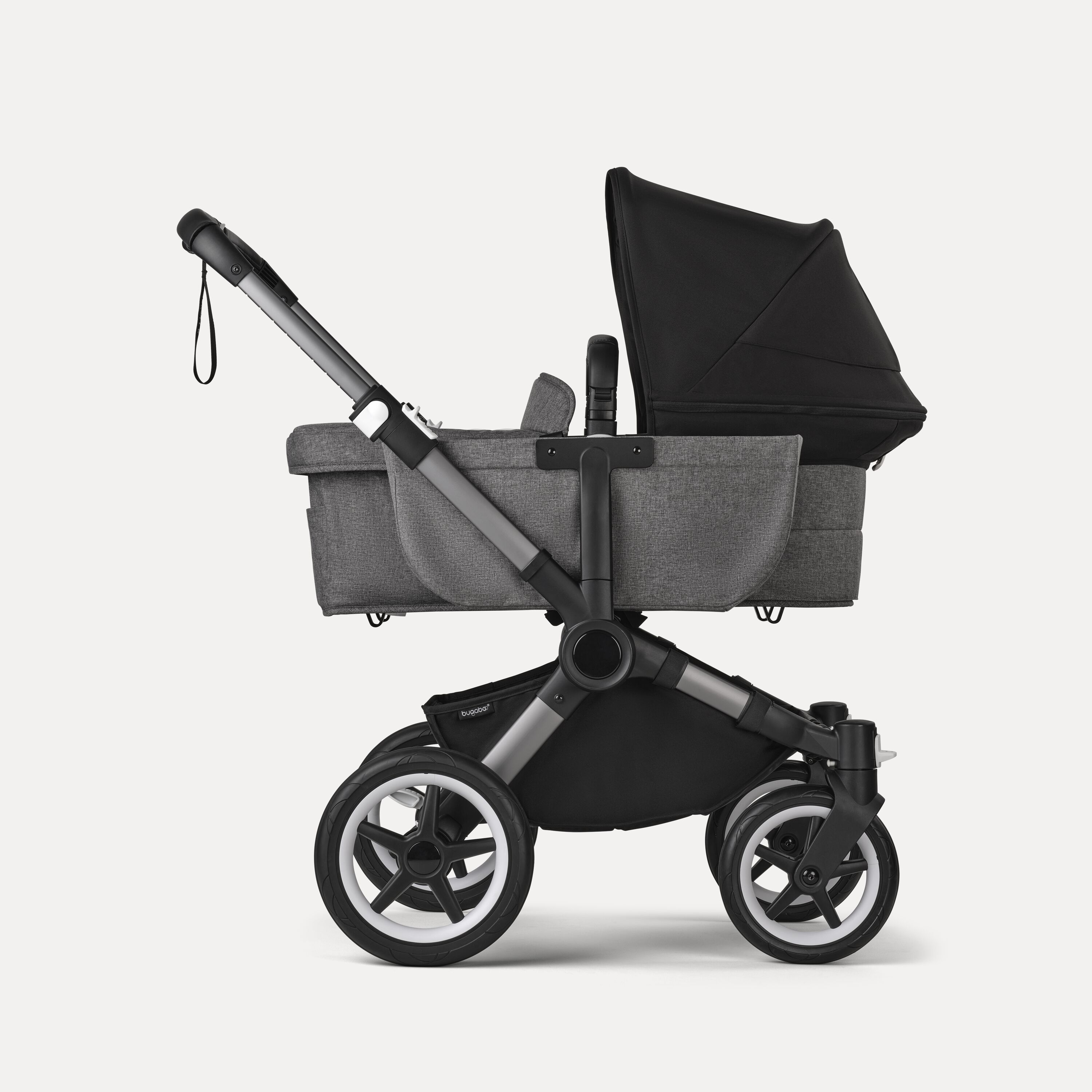 Bugaboo Donkey 5 Mono 2-in-1 stroller graphite base, grey mélange fabrics, midnight black sun canopy - Main Modal Image Slide 3 of 12