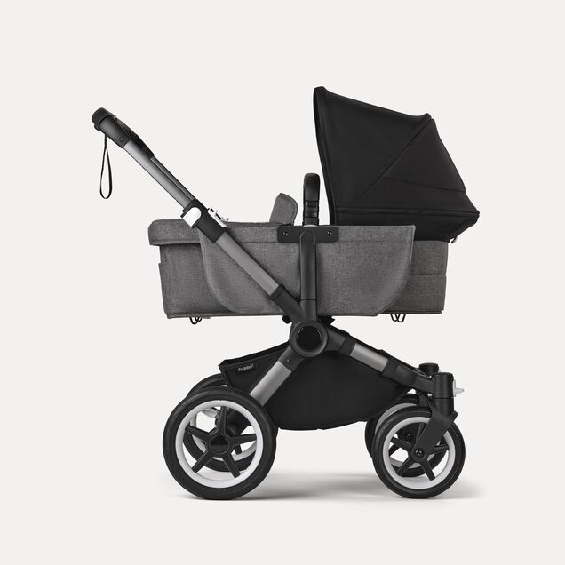 Bugaboo Donkey 5 Mono 2-in-1 stroller graphite base, grey mélange fabrics, midnight black sun canopy - Main Image Slide 3 of 12