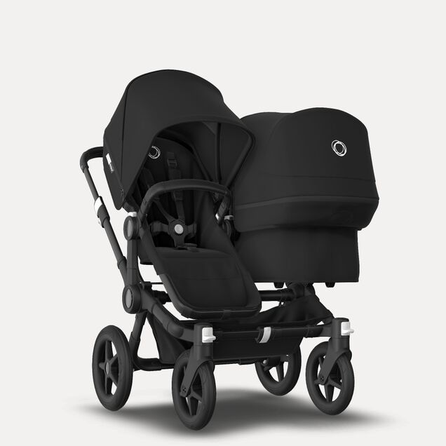 Bugaboo Donkey 3 Duo travel system black sun canopy, black fabrics, black base - Main Image Slide 2 of 11