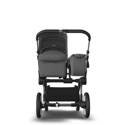Bugaboo Donkey 5 Mono bassinet and seat stroller graphite base, grey mélange fabrics, forest green sun canopy - view 2