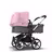 Bugaboo Donkey 3 Twin seat and carrycot pushchair soft pink sun canopy, grey melange fabrics, aluminium base - Thumbnail Slide 2 of 9
