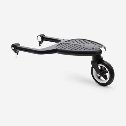 Bugaboo Butterfly stroller with a comfort wheeled board attached without seat.