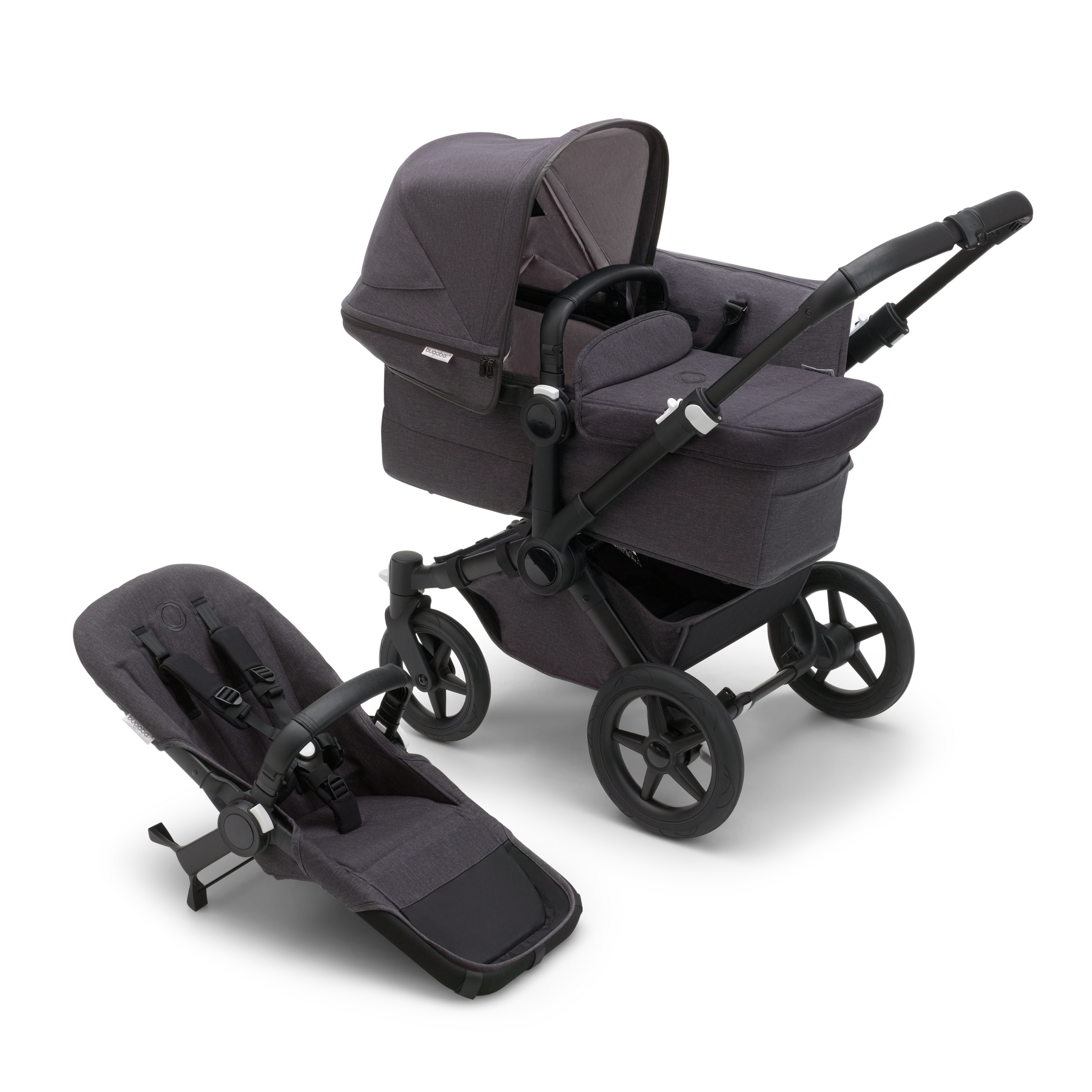 Refurbished Bugaboo Donkey 5 Mineral Mono complete RW fabric US BLACK/WASHED BLACK - Thumbnail Slide 1 of 6