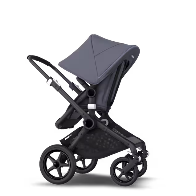 Bugaboo Fox 2 travel system steel blue sun canopy, steel blue fabrics, black base - Main Image Slide 9 of 15