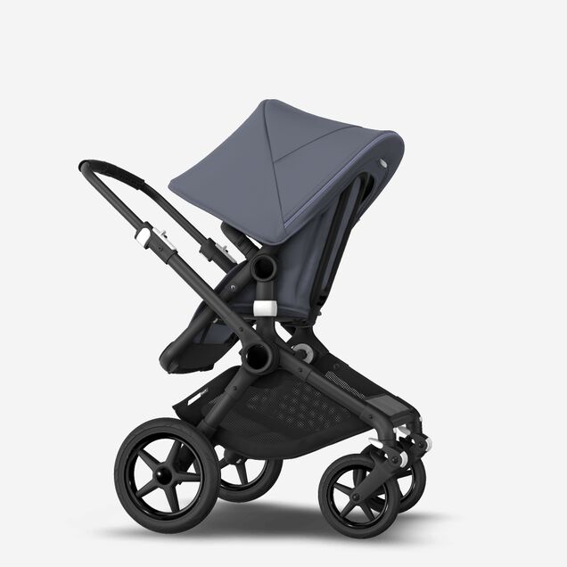 Bugaboo Fox 2 travel system steel blue sun canopy, steel blue fabrics, black base - Main Image Slide 9 of 15