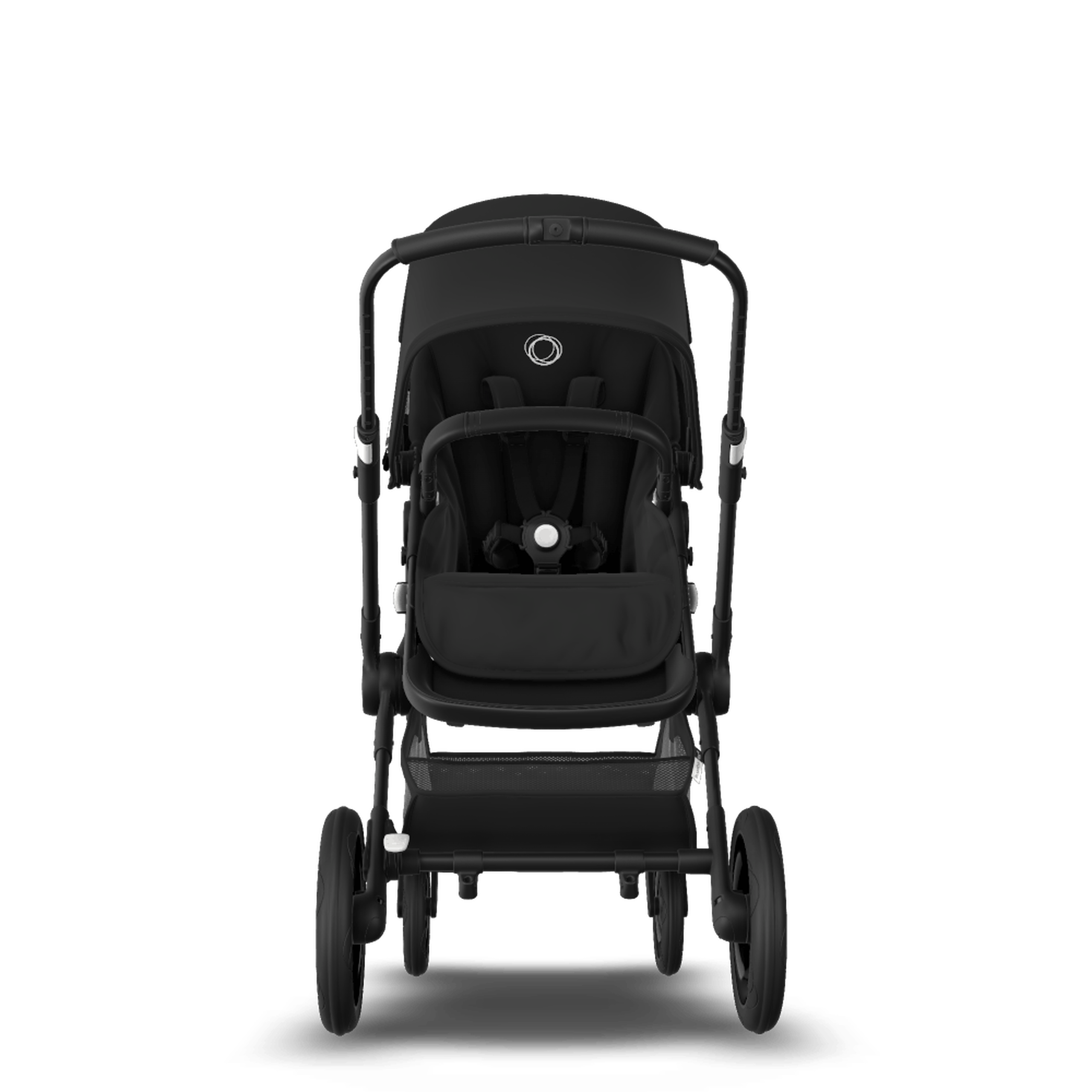 Bugaboo Fox 2 seat and carrycot pushchair black sun canopy, black fabrics, black chassis - Thumbnail Slide 7 of 10