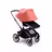 Bugaboo Fox 3 seat stroller with graphite frame, black fabrics, and red sun canopy fully extended. - Thumbnail Slide 8 of 9