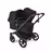 Bugaboo Donkey 6 double stroller black base, cocoa brown fabrics, cocoa brown sun canopy view 2 - Thumbnail Slide 2 of 10
