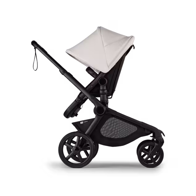 Bugaboo Kangaroo 2-in-1 stroller with one seat, Midnight Black fabrics, and Misty White sun canopy. - Main Image Slide 4 of 18