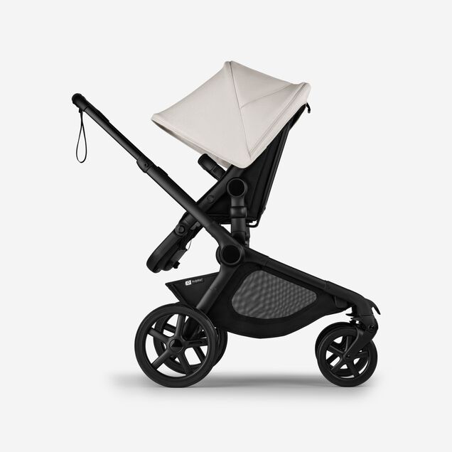 Bugaboo Kangaroo 2-in-1 stroller with one seat, Midnight Black fabrics, and Misty White sun canopy. - Main Image Slide 4 of 18