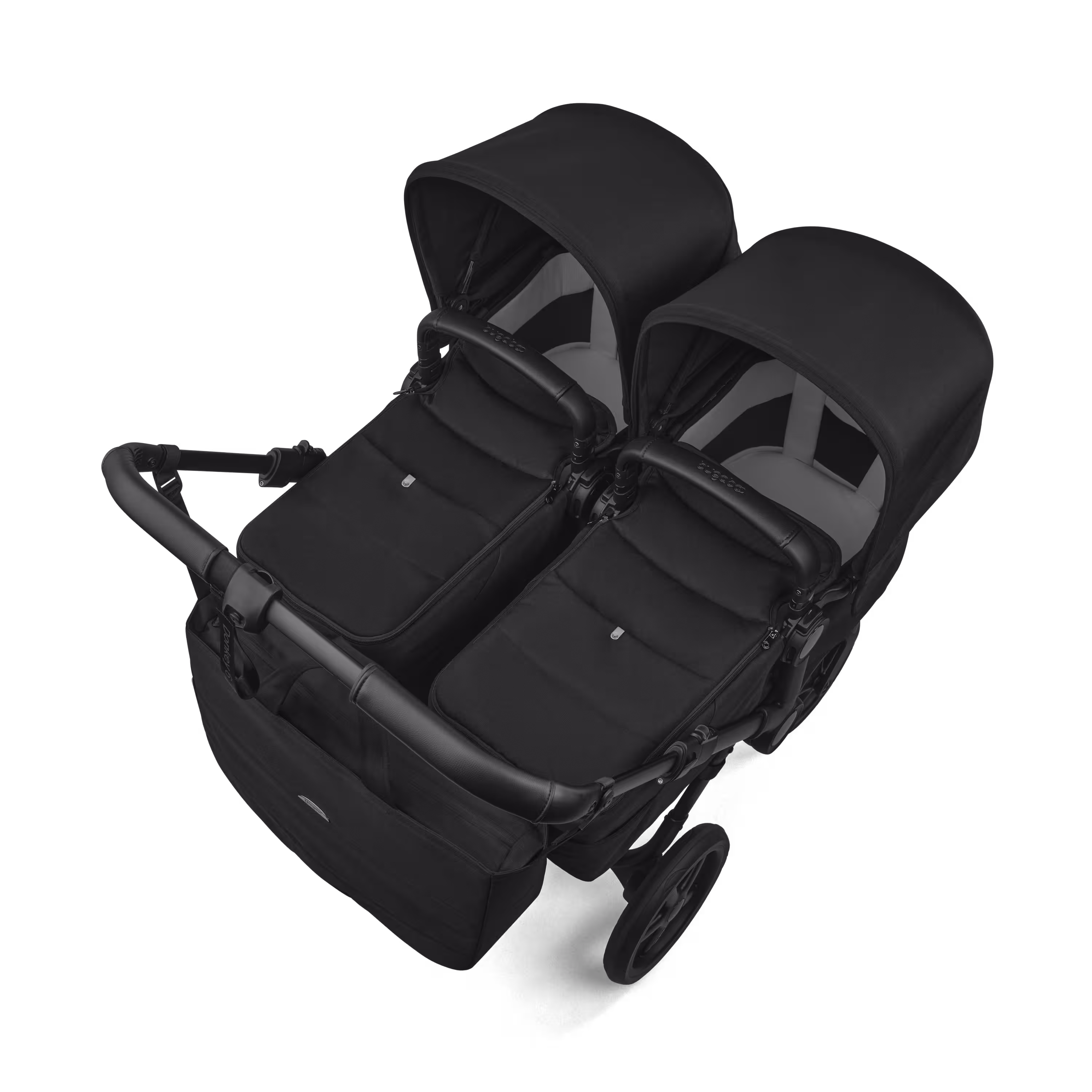 Bugaboo Donkey 6 twin pushchair black base, heritage black fabrics, heritage black sun canopy - Main Modal Image Slide 3 of 9