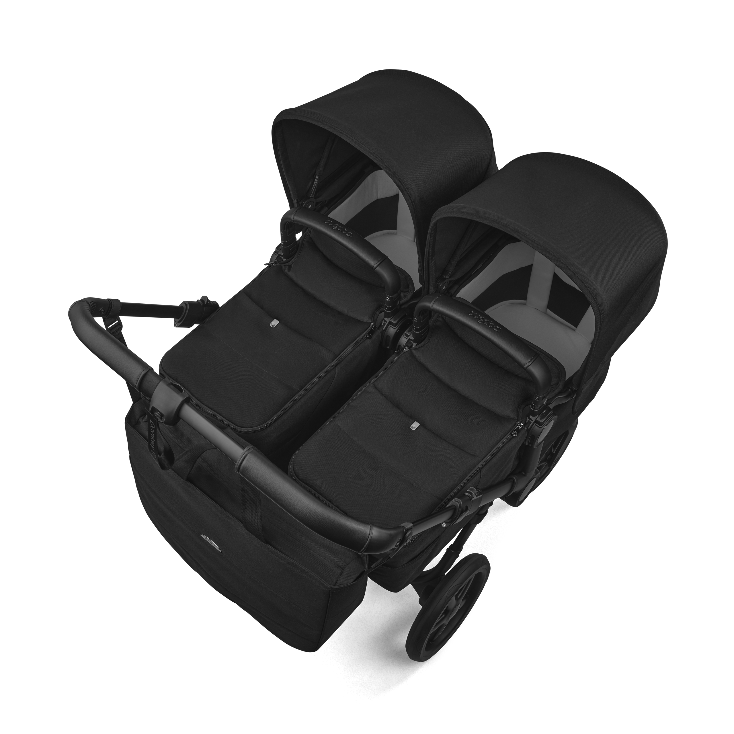Bugaboo Donkey 6 twin pushchair black base, heritage black fabrics, heritage black sun canopy - Thumbnail Slide 3 of 9