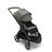 Bugaboo Dragonfly seat stroller with black chassis, forest green fabrics and forest green sun canopy. The sun canopy is fully extended. - Thumbnail Slide 3 of 16