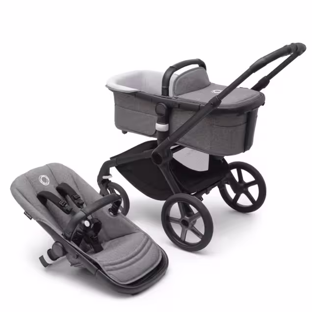 Refurbished Bugaboo Fox 3 base BLACK/GREY MELANGE - Main Image Slide 1 of 2