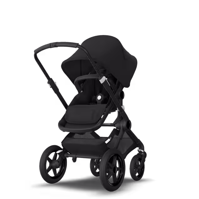 Bugaboo Fox 2 Seat and Bassinet Stroller black sun canopy, black style set, black chassis - Main Image Slide 4 of 6