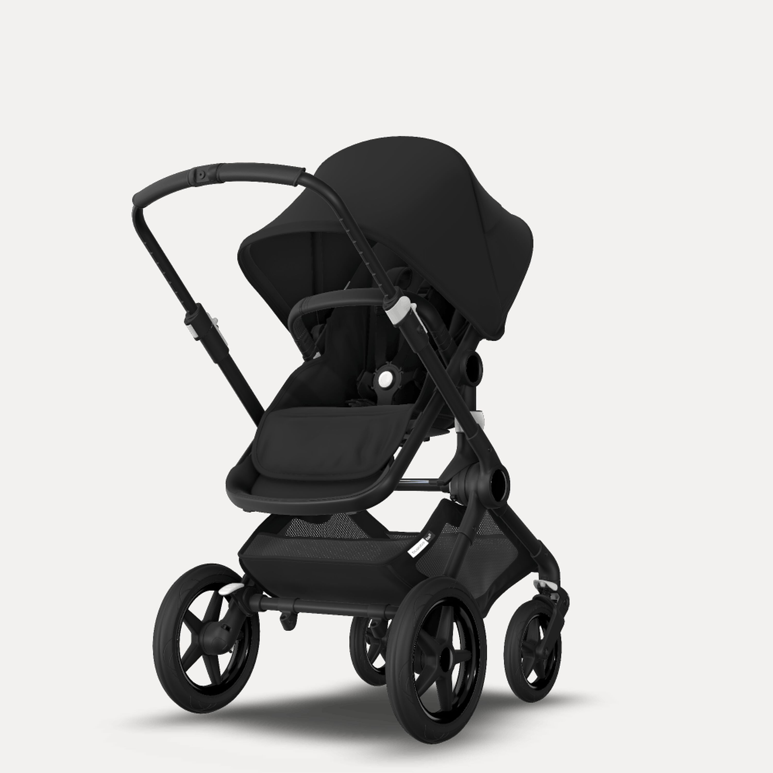 Bugaboo Fox 2 Seat and Bassinet Stroller black sun canopy, black style set, black chassis - Main Modal Image Slide 4 of 6