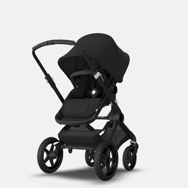 Bugaboo Fox 2 Seat and Bassinet Stroller black sun canopy, black style set, black chassis - Main Image Slide 4 of 6