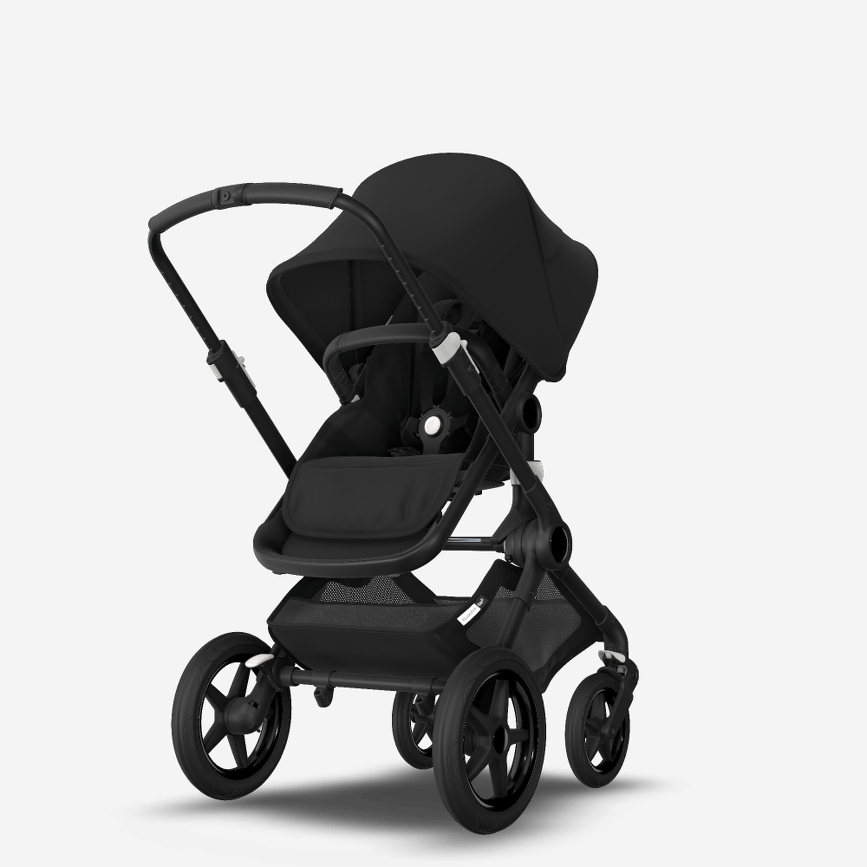 Bugaboo Fox 2 Seat and Bassinet Stroller black sun canopy, black style set, black chassis - Main Modal Image Slide 4 of 6