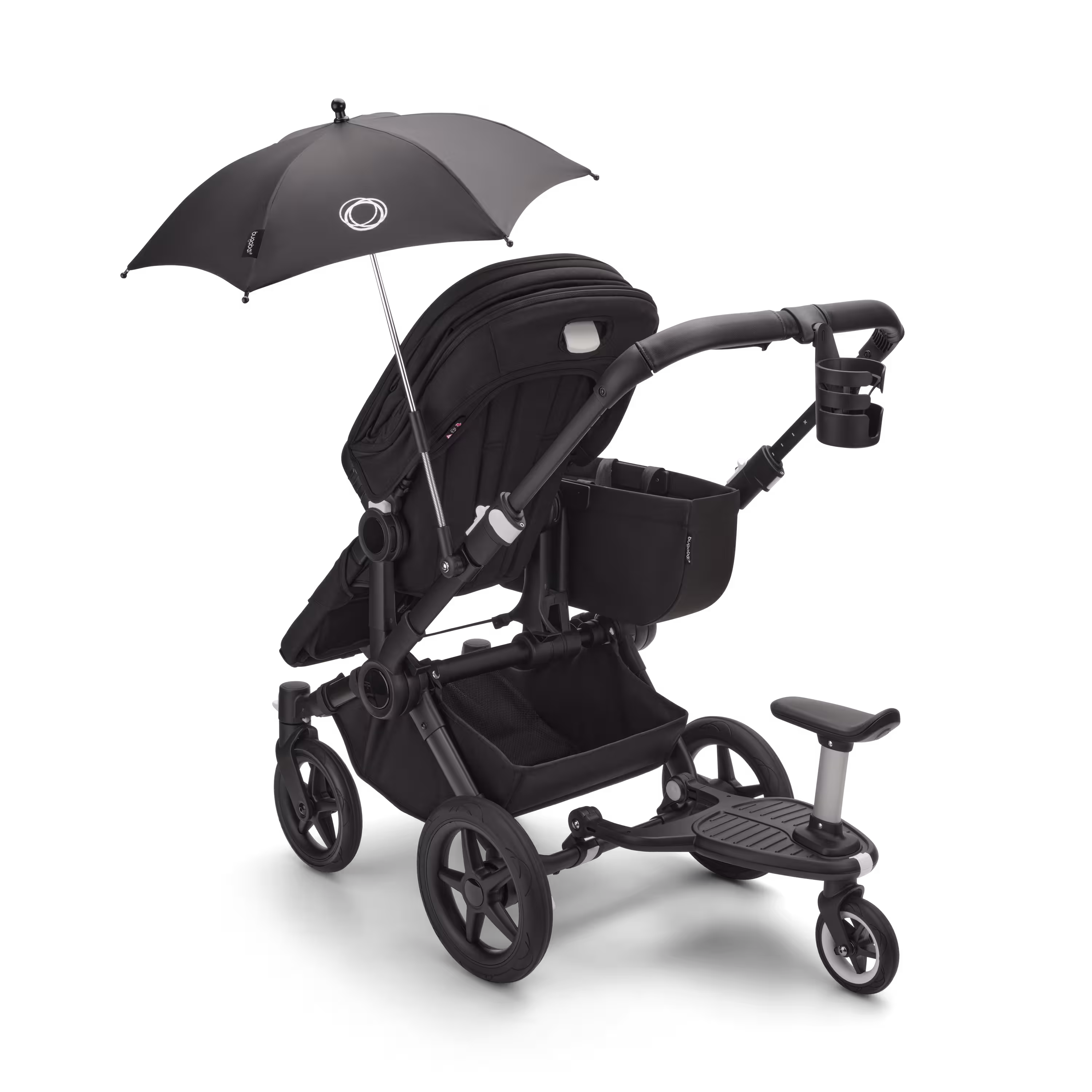 Bugaboo Donkey 5 twin stroller black base, midnight black fabrics, midnight black sun canopy - Main Modal Image Slide 12 of 12