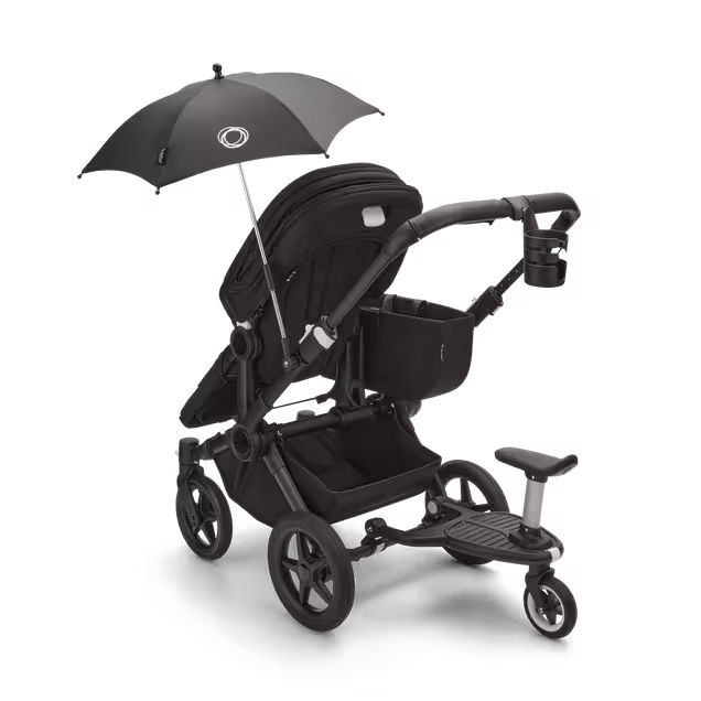 Bugaboo Donkey 5 twin stroller black base, midnight black fabrics, midnight black sun canopy - Main Image Slide 12 of 12