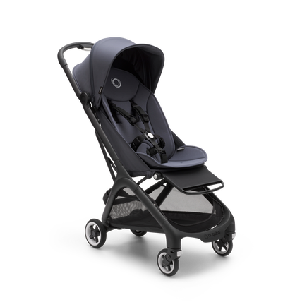 Bugaboo Butterfly seat stroller black base, stormy blue fabrics, stormy blue sun canopy - view 1