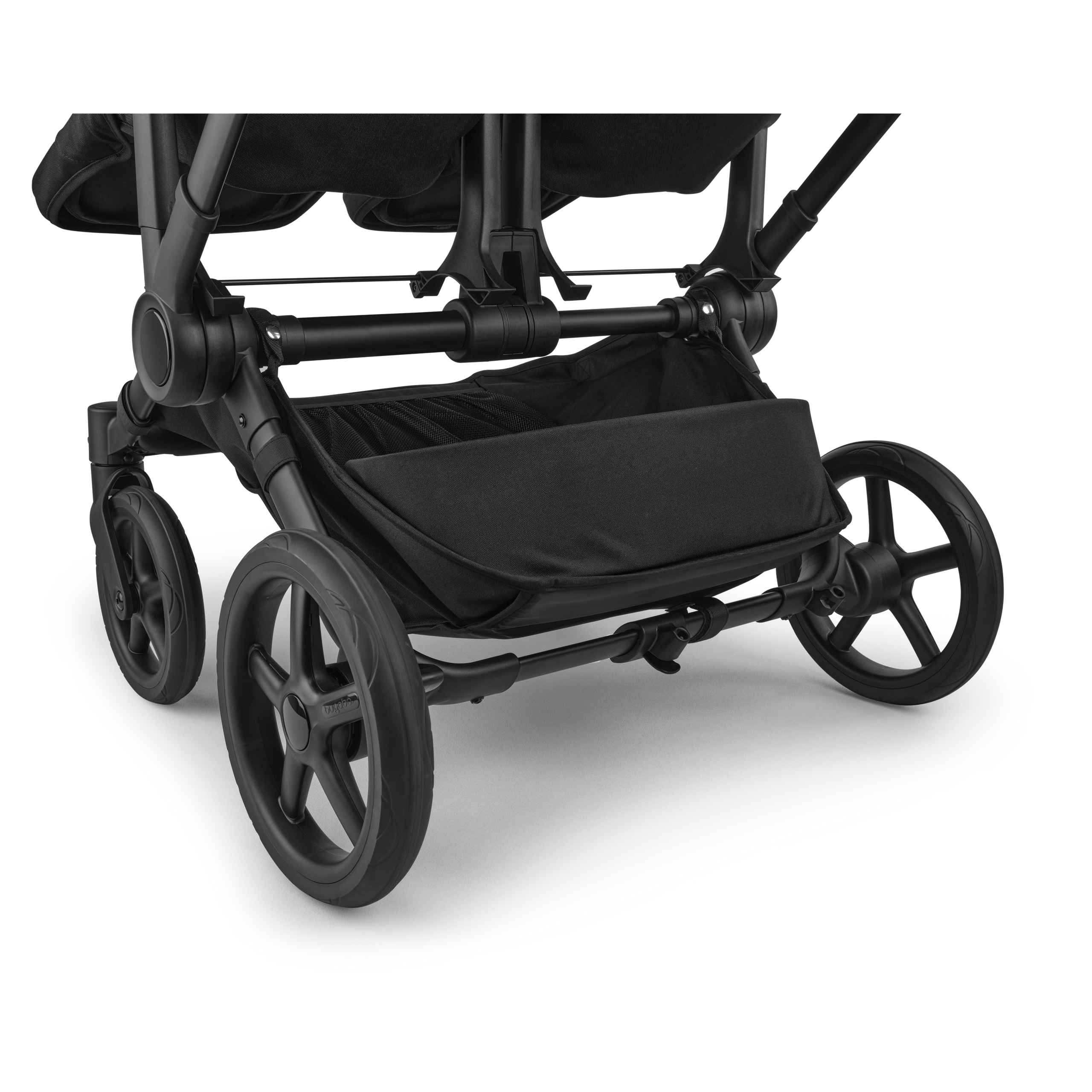 Bugaboo Donkey 6 twin stroller black base, moon grey fabrics, moon grey sun canopy - Thumbnail Slide 3 of 8