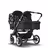 Bugaboo Donkey 5 twin stroller graphite base, midnight black fabrics, animal explorer green/light blue sun canopy - Thumbnail Slide 1 of 12