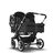 Bugaboo Donkey 5 twin stroller graphite base, midnight black fabrics, animal explorer green/light blue sun canopy - Thumbnail Slide 1 of 12