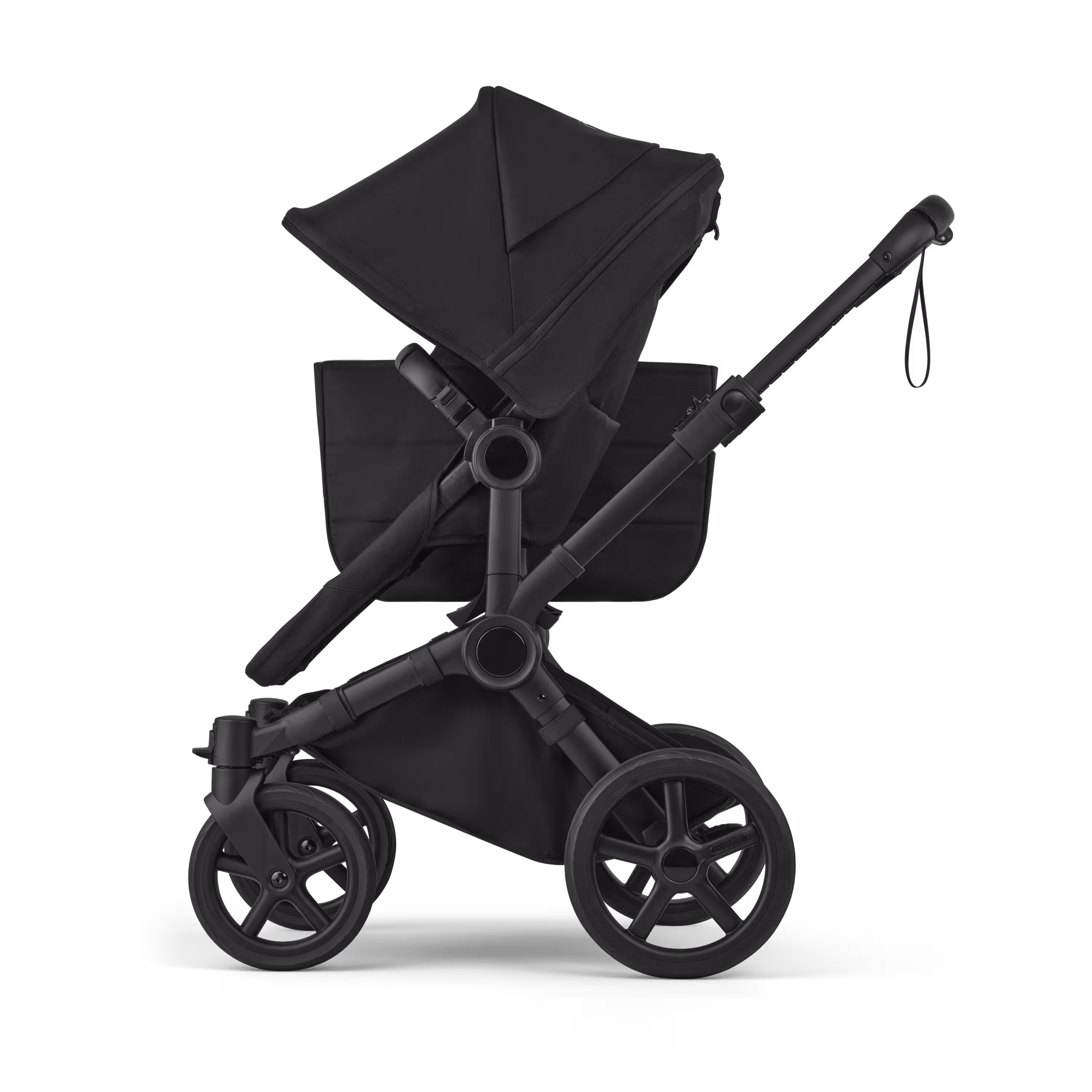 Bugaboo Donkey 6 2-in-1  stroller black base, heritage black fabrics, heritage black sun canopy view 4 - Main Modal Image Slide 4 of 10