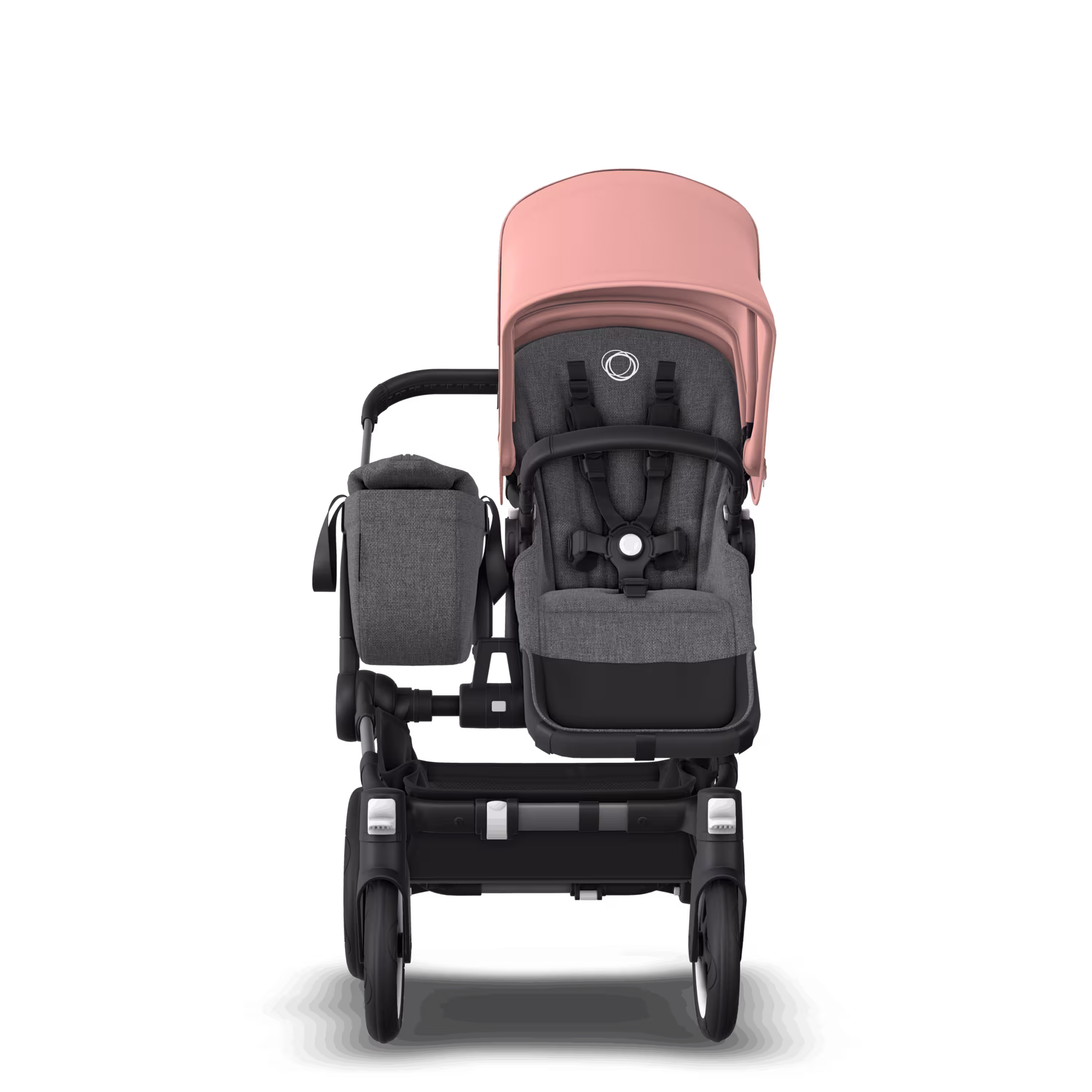 Bugaboo Donkey 5 Mono 2-in-1 stroller graphite base, grey mélange fabrics, morning pink sun canopy - Main Modal Image Slide 2 of 10
