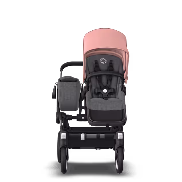Bugaboo Donkey 5 Mono 2-in-1 stroller graphite base, grey mélange fabrics, morning pink sun canopy - Main Image Slide 2 of 10