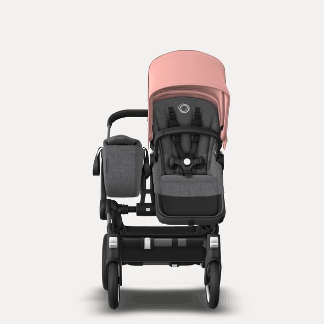 Bugaboo Donkey 5 Mono 2-in-1 stroller graphite base, grey mélange fabrics, morning pink sun canopy - Main Image Slide 2 of 11