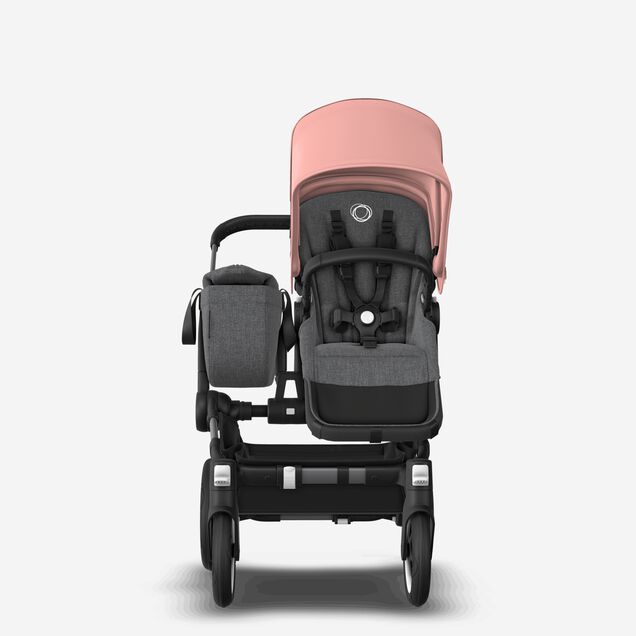 Bugaboo Donkey 5 Mono 2-in-1 stroller graphite base, grey mélange fabrics, morning pink sun canopy - Main Image Slide 2 of 11
