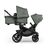 Bugaboo Kangaroo tandem stroller black base, forest green fabrics, forest green sun canopy test - Thumbnail Slide 2 of 18