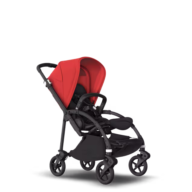 Bugaboo Bee 6 seat stroller red sun canopy, black fabrics, black base - Main Image Slide 1 of 2