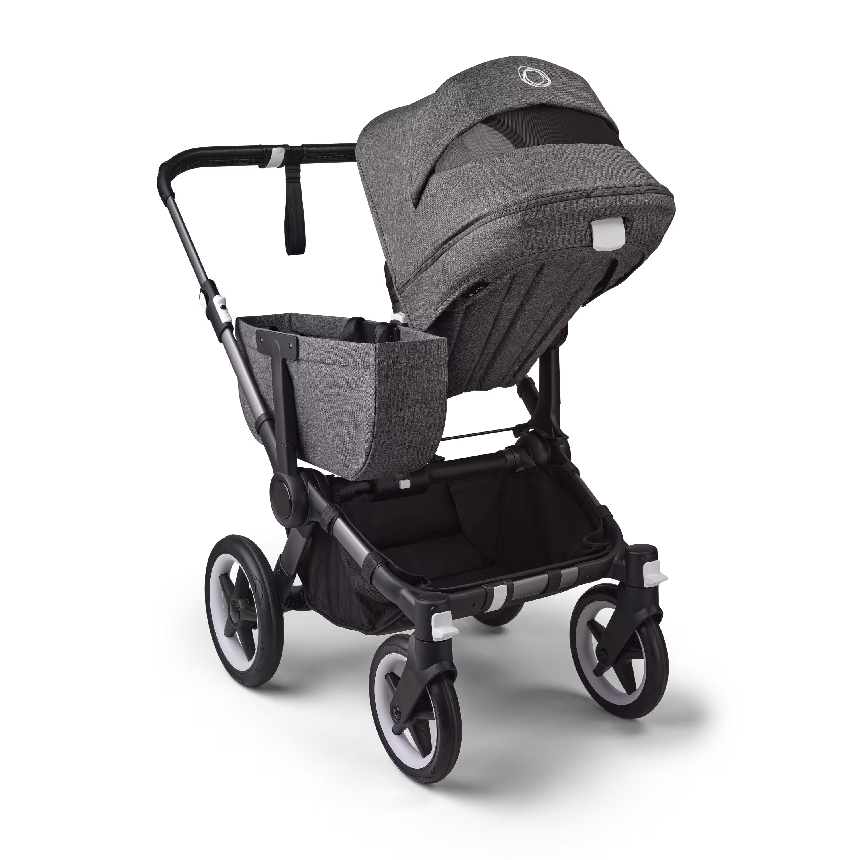 Bugaboo Donkey 5 Mono 2-in-1 stroller graphite base, grey mélange fabrics, grey mélange sun canopy - Main Modal Image Slide 4 of 11