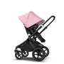 Fox 2 Seat and Bassinet Stroller Soft Pink sun canopy, Black style set, Black chassis - Thumbnail Slide 7 of 8