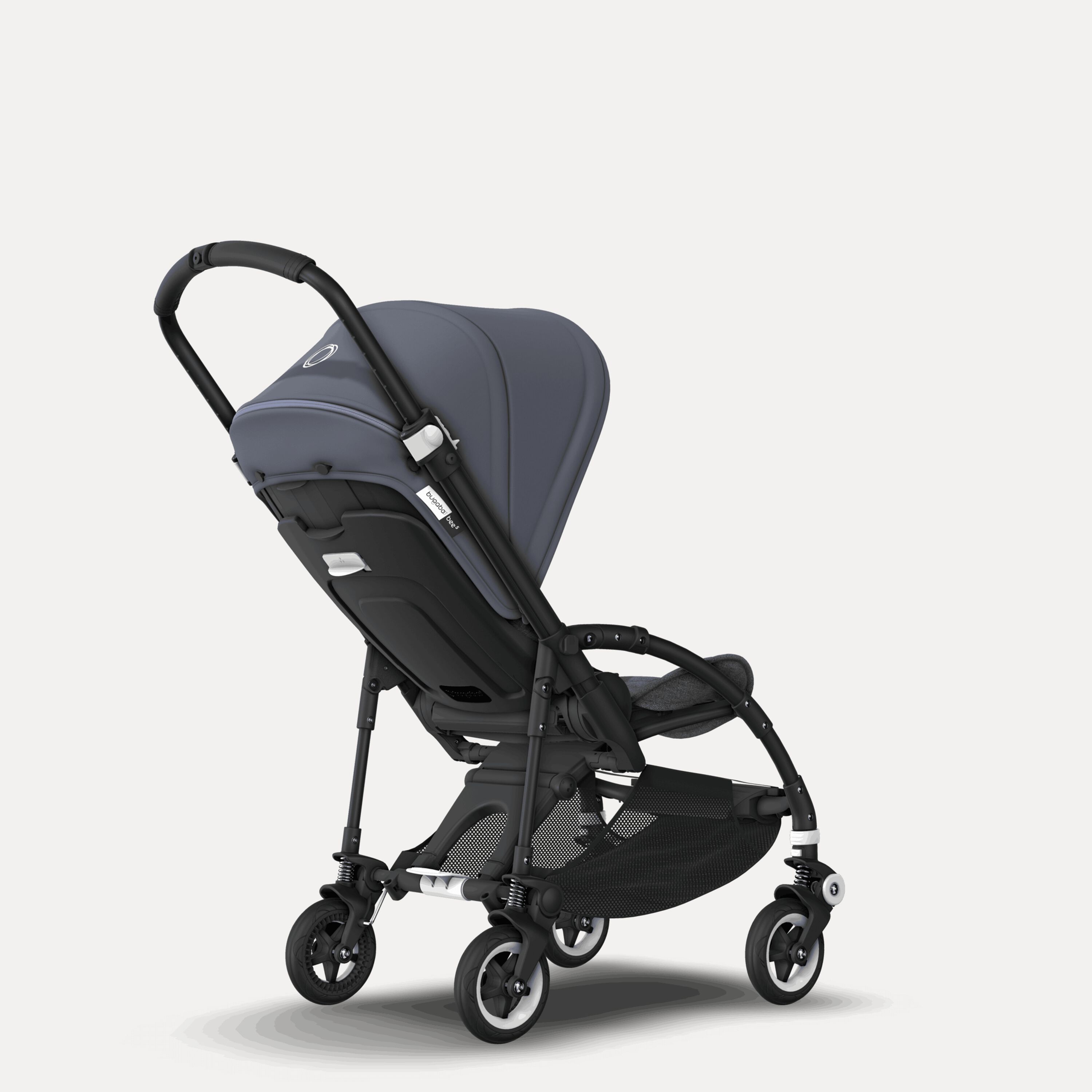 Bugaboo Bee 5 seat and bassinet stroller steel blue sun canopy, grey melange fabrics, black base - Main Modal Image Slide 5 of 6