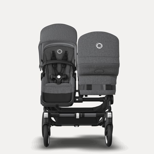 Refurbished Bugaboo Donkey 5 Mono bassinet and seat stroller graphite base, grey mélange fabrics, grey mélange sun canopy Bugaboo Donkey 5 Mono bassinet and seat stroller graphite base, grey mélange fabrics, grey mélange sun canopy - Main Image Slide 1 van 2