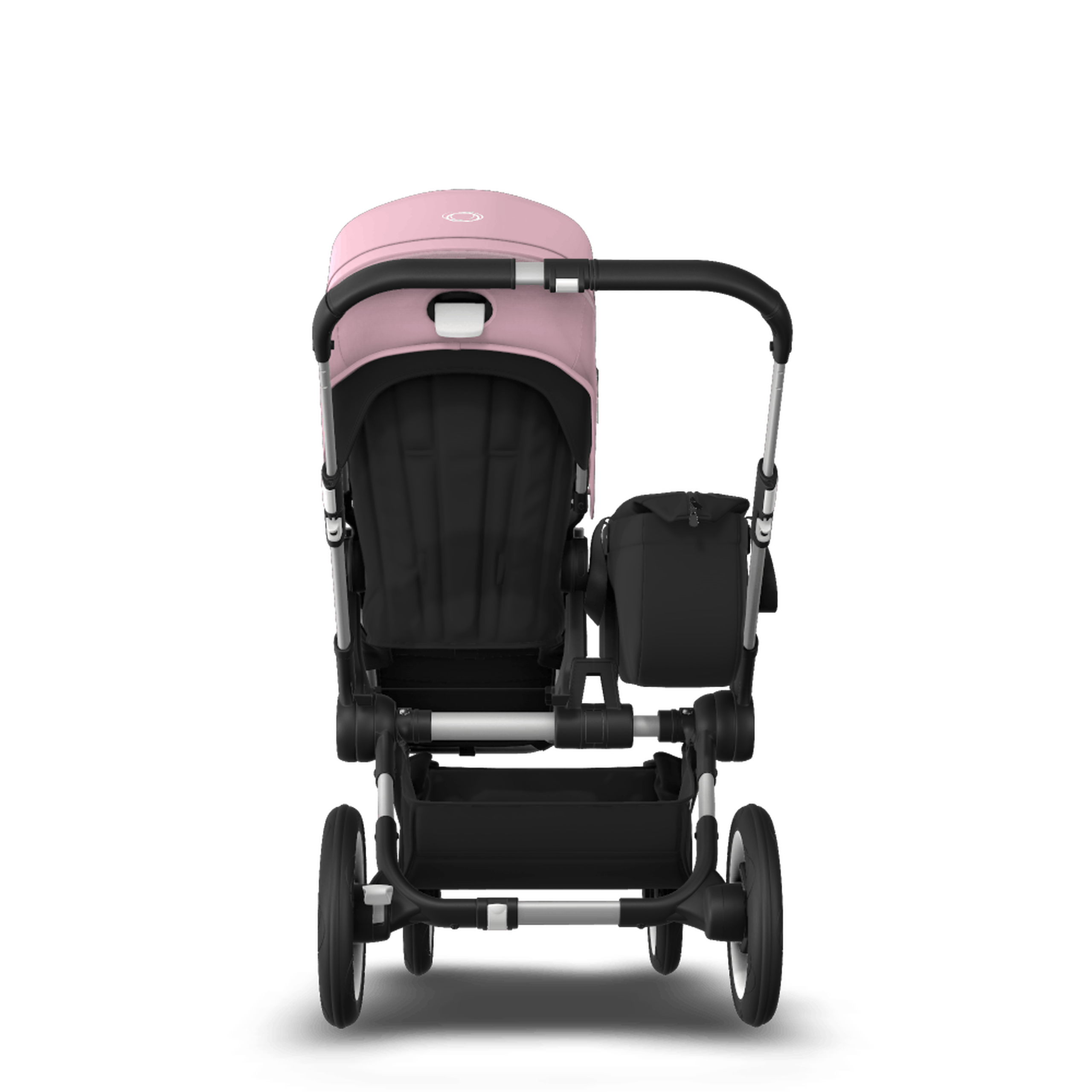 Bugaboo Donkey 3 Mono seat and bassinet stroller soft pink sun canopy, black fabrics, aluminium base - Thumbnail Slide 7 of 10