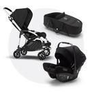 Bugaboo Bee 5 travel system black sun canopy, black fabrics, aluminium base