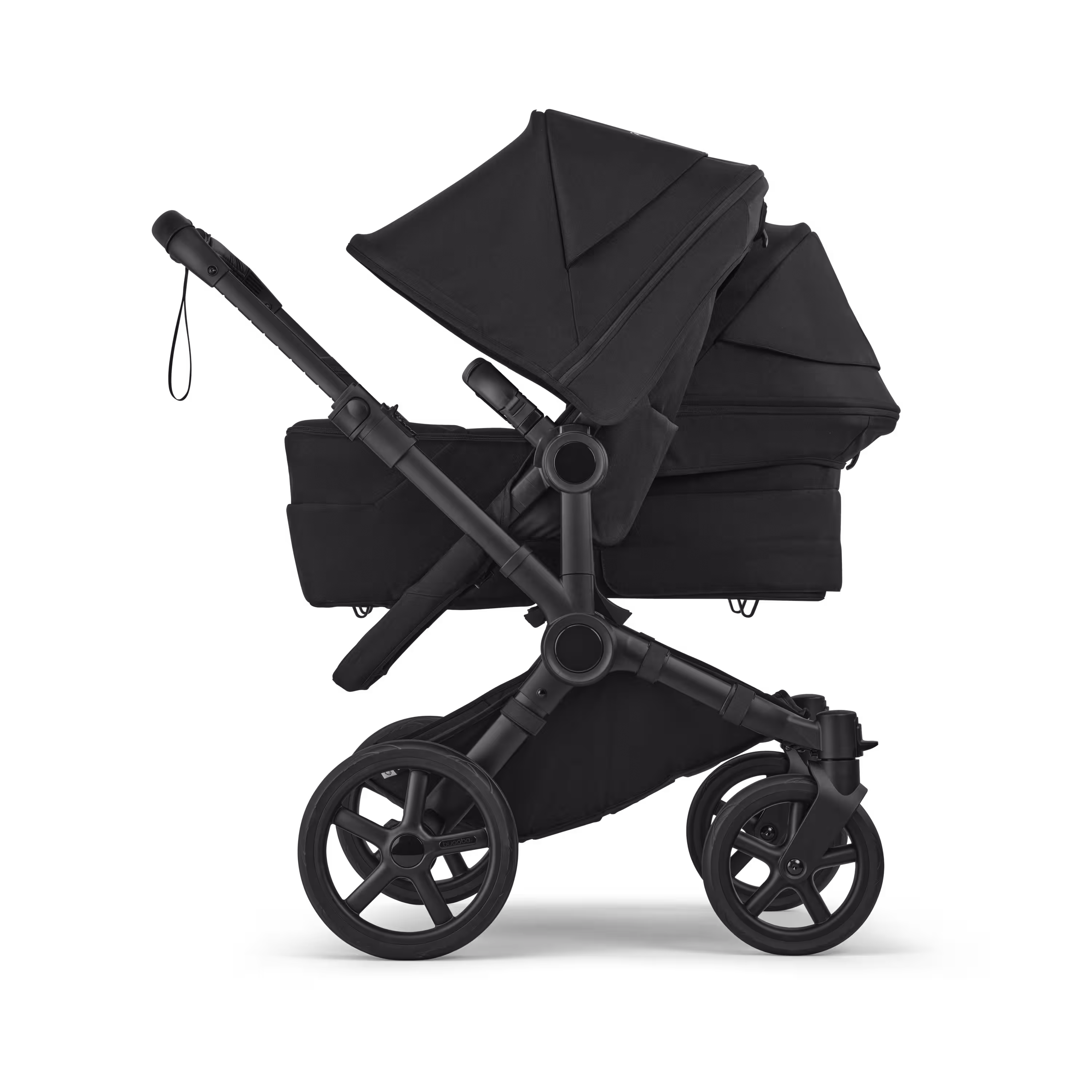 Bugaboo Donkey 6 double pushchair black base, heritage black fabrics, heritage black sun canopy - Main Modal Image Slide 3 of 10