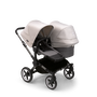 Bugaboo Donkey 5 Duo seat and bassinet stroller with graphite chassis, grey melange fabrics and misty white sun canopy. - Thumbnail Slide 1 of 12