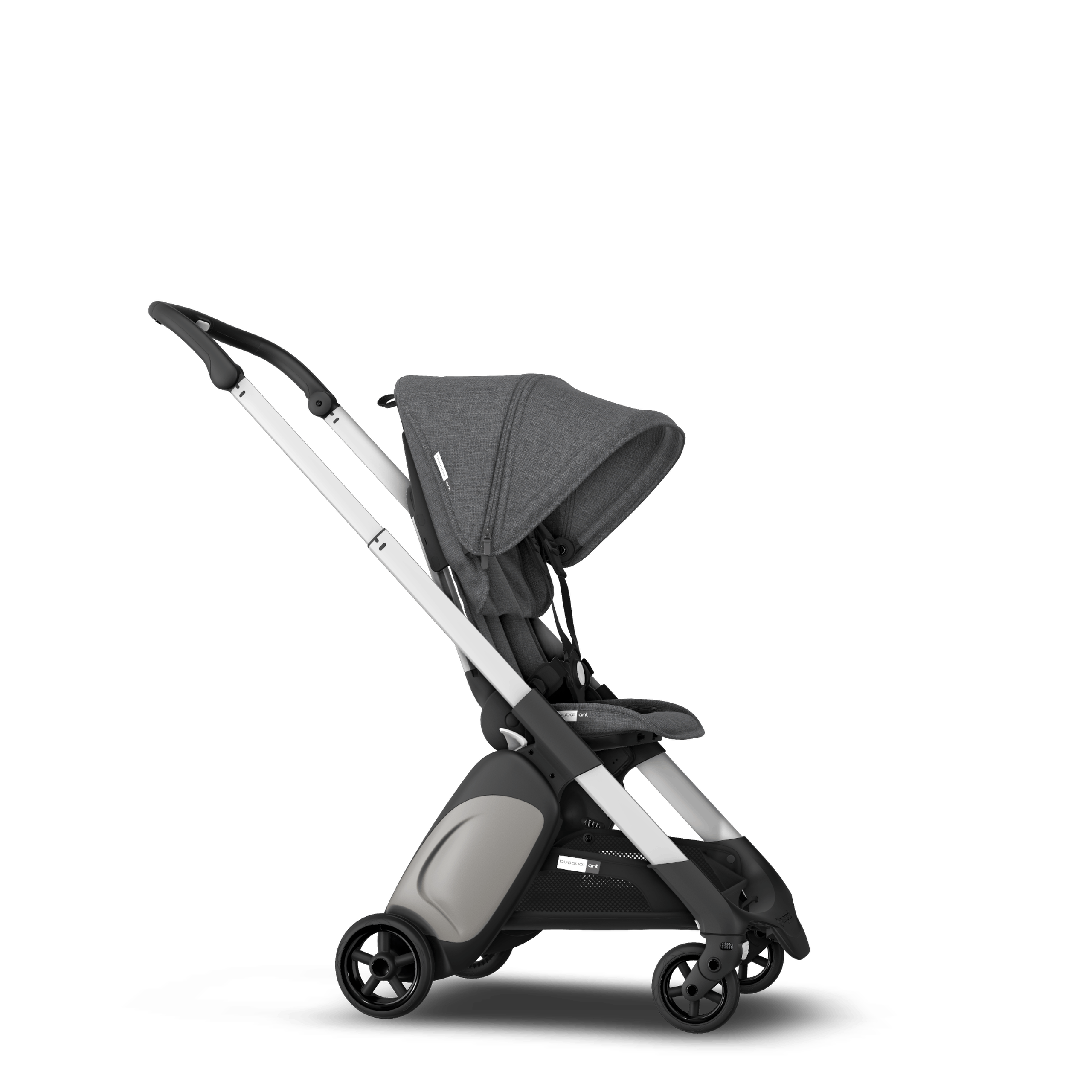 Bugaboo Ant Sit and stand travel stroller Grey Melange sun canopy