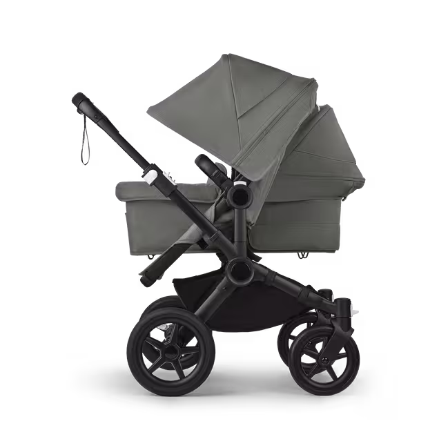 Bugaboo Donkey 5 Duo double stroller black base, forest green fabrics, forest green sun canopy - Main Image Slide 2 of 11