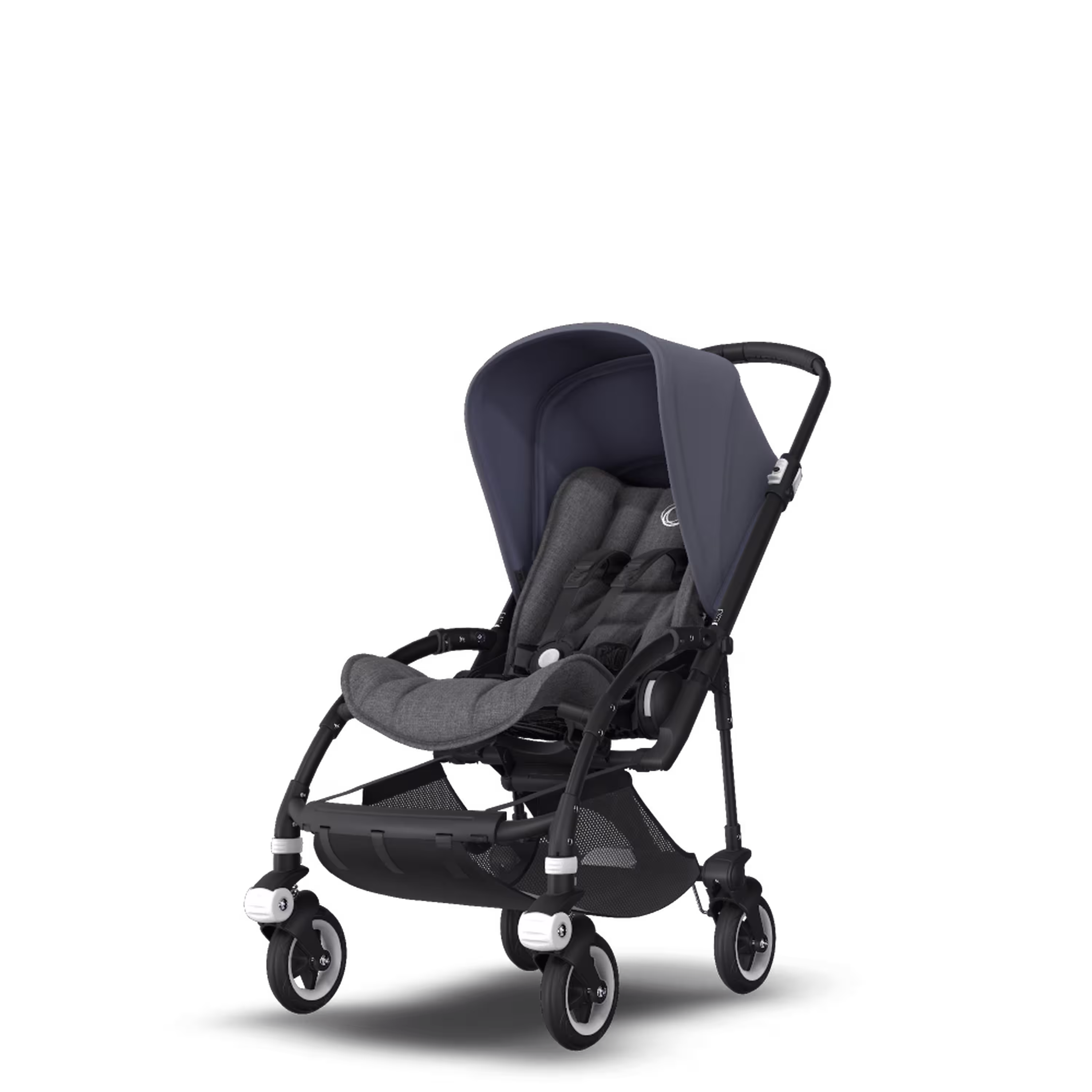 Bugaboo Bee 5 seat stroller steel blue sun canopy, grey melange fabrics, black base - Main Modal Image Slide 5 of 6