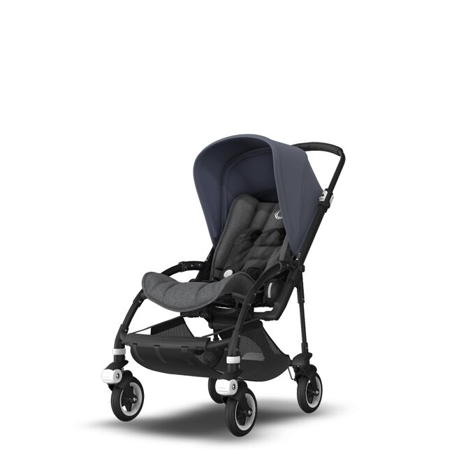 Bugaboo Bee 5 seat stroller steel blue sun canopy, grey melange fabrics, black base - Main Image Slide 5 of 6
