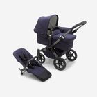 Bugaboo Donkey 5 Mono 2-in-1 stroller graphite base, classic collection dark navy fabrics, classic collection dark navy sun canopy