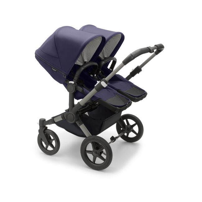 Bugaboo Donkey 5 Twin bassinet and seat stroller graphite base, classic collection dark navy fabrics, classic collection dark navy sun canopy - Main Image Slide 2 of 12